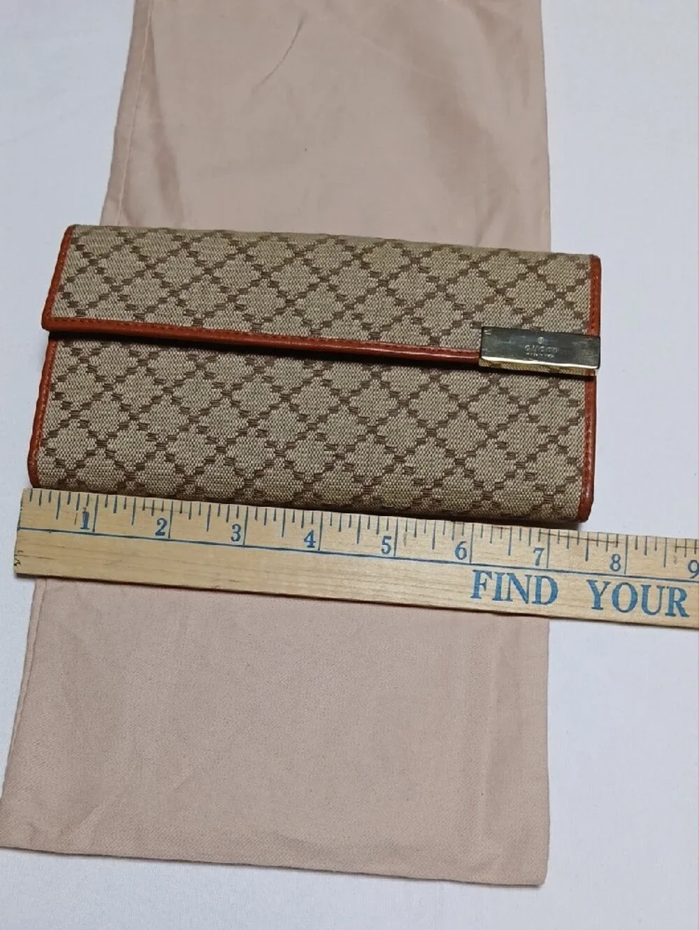 Gucci Vintage Diamente Continental Canvas Fold-Over Wallet